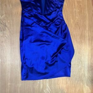 Honey and Rosie Royal Blue Satin Mini Dress